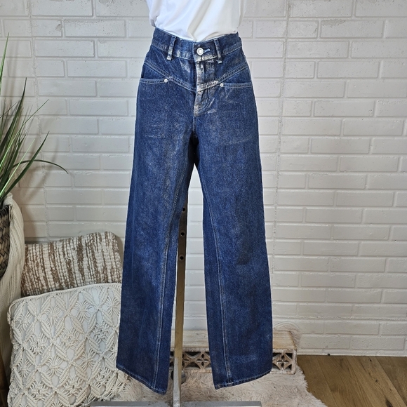 BDG Denim - BDG High Rise Straight Leg Cowboy Jean Metallic Wash Size 25